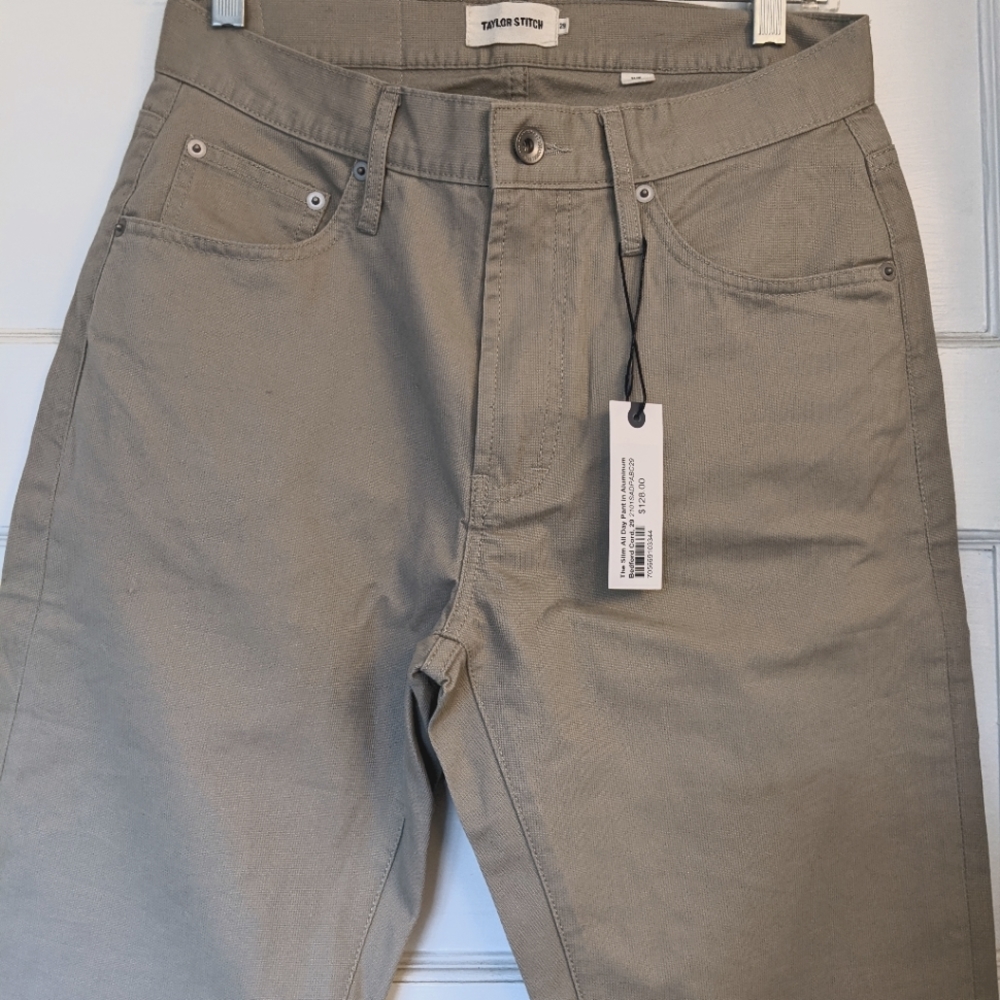 Taylor Stitch Slim All Day Pant in Aluminum Bedford Cord